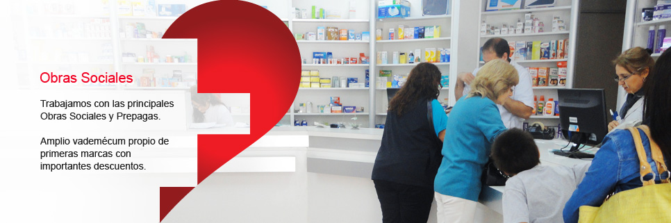 Obras sociales. Amplio vademécum propio de primeras marcas con importantes descuentos.